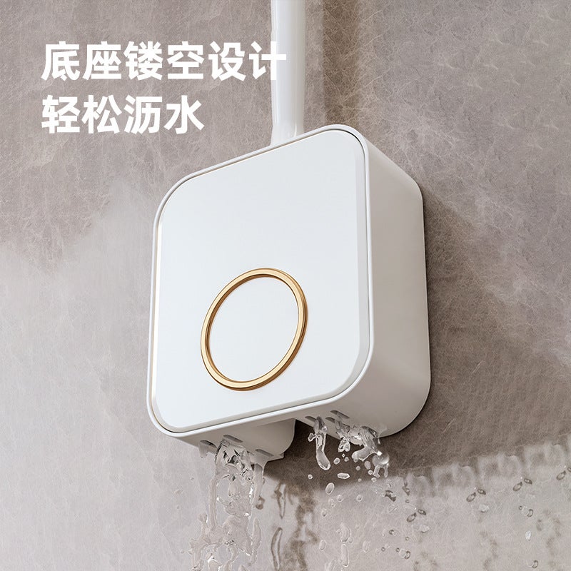 Toilet Brush With Bottom Sitting Wall Non-Perforated Household Toilet Toilet Toilet Without Dead Corners Draining Toilet Brush Suit - Image 5
